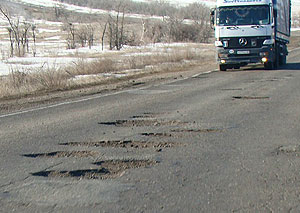 Участок авто трассы Камышин-Волгоград. 2010 г.