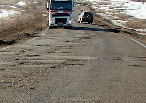 Плачевное состояние дороги Волгоград-Сызрань. 2010 г.